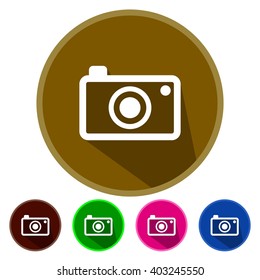 Flat icons vintage camera for Web, Mobile and business