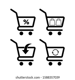 Flat icons for Web and Mobile applications. Shoping cart icon.