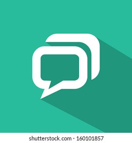 Flat icons for web and mobile applications. Message icon. Long shadow design