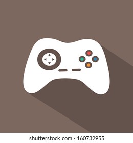 Flat icons for web and mobile applications. Game icon. Long shadow design