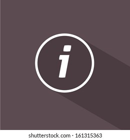 Flat icons for web and mobile applications. Info icon. Long shadow design