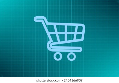 Iconos planos para aplicaciones de Web y móviles. Icono de Carrito de compras.