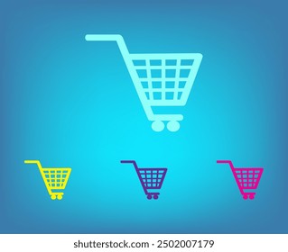 Flat icons for Web and Mobile applications. Shoping cart icon.