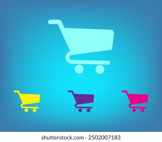 Icônes à plat pour les applications Web et Mobile. Icône panier de shopping.