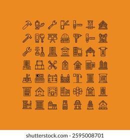 flat icons for web and mobile applications set.