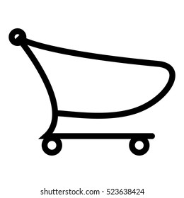 Flat icons for Web and Mobile applications. Shoping cart icon. Long shadow design