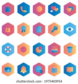 Flat icons and web presentation interfaces. Finance, shopping, navigation. Vector images on a white background.