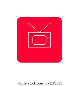 A flat icons for web, which shows the symbol of TV.