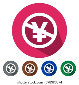 Flat icons yens are not accepted for Web, Mobile and business