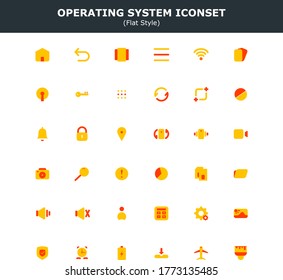 flat iconset applications for user interface mobile