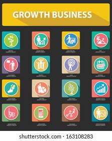 Flat icons,Growth,Human resource and business concept,vector