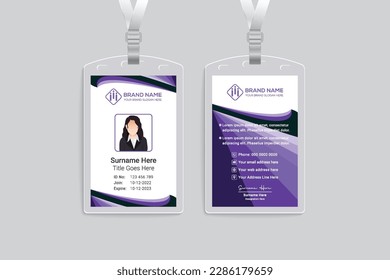 Flat id card design template