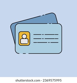flat id card icon vector
