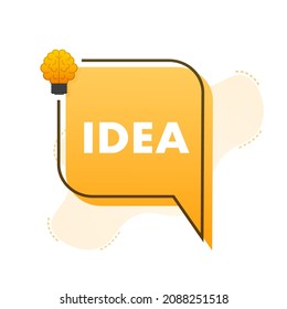 Idea plana para el diseño conceptual. Icono de lámpara. Idea, solución, negocio, concepto de estrategia. Ilustración de material vectorial