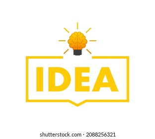 Flat idea for concept design. Lightbulb icon. Idea, solution, business, strategy concept. Vector stock illustration