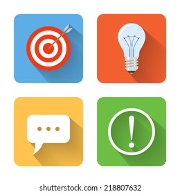 Flat idea icons. Vector illustration