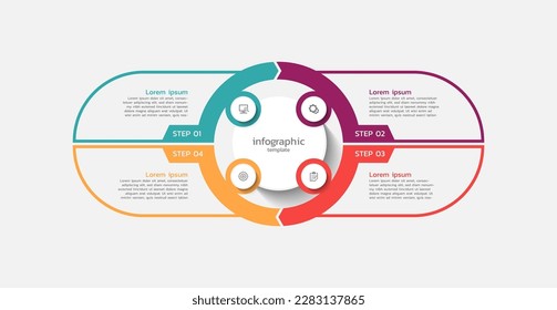 Flat idea infographic business template