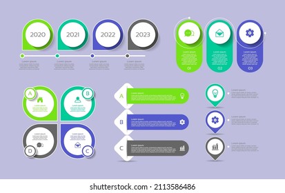 Flat idea infographic elements collection
