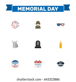 Flat Identity, Fire Wax, Tomb And Other Vector Elements. Set Of History Flat Symbols Also Includes Tag, Wax, Identity Objects.