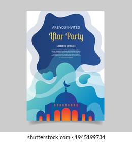 Flat Iftar Invitation Template. - Vector.