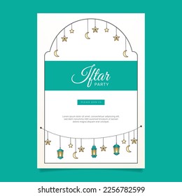 flat iftar invitation template. - Vector.