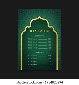 Flat iftar menu template. - Vector.
