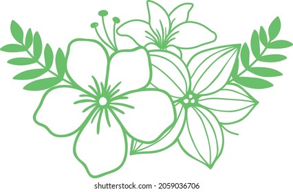 Flat illistration of green flower