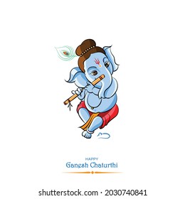 flat illlustration of lord ganesha along with abstract lines .image can be used as invitation card for various marriage ceremonies