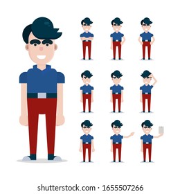 flat illustartion human characters with various expression
