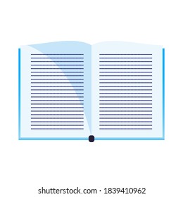 Flat illustation of open book literature vector icon