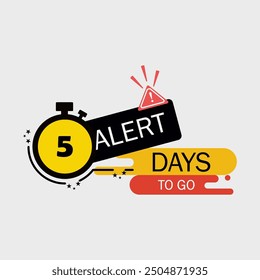 Flat illustration 5 days to go icon announcement