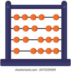 Flat illustration of abacus toy for children education isolated on white background.