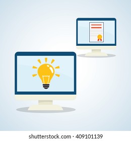 Flat illustration about back to school design, education related