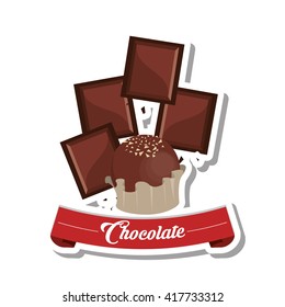 Flat illustration about chocolate design, sweet and delicious