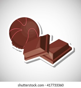 Flat illustration about chocolate design, sweet and delicious