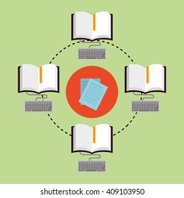 Flat illustration about digital marketing design 