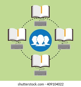 Flat illustration about digital marketing design 