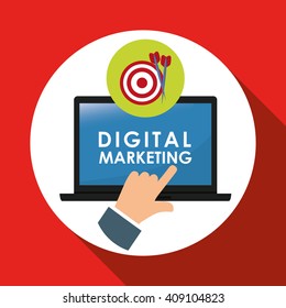 Flat illustration about digital marketing design 