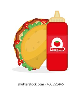 Flat illustration about fast food design 
