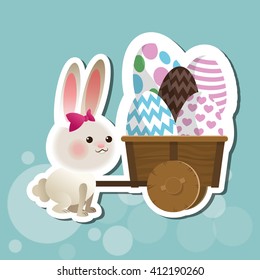 Flat illustration about happy easter design 