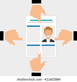 Flat illustration about Human resources 