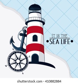 Flat illustration about Lighthouse design 