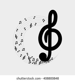 Flat illustration about music design 