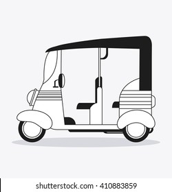 Flat illustration about rickshaw design , vector illustration