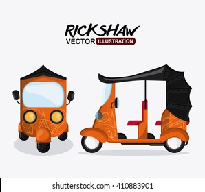 Flat illustration about rickshaw design , vector illustration