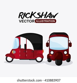 Flat illustration about rickshaw design , vector illustration