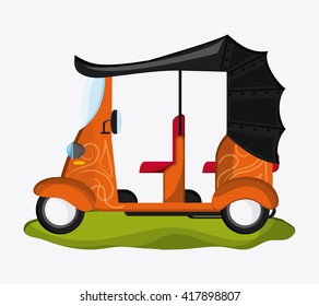 Flat illustration about rickshaw design , vector illustration