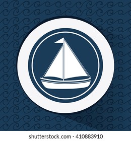 Flat illustration about sailboat design 