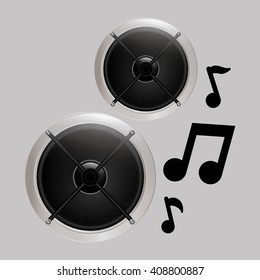 Flat illustration about speaker design 