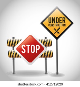 Flat illustration about under construction design. road sign 